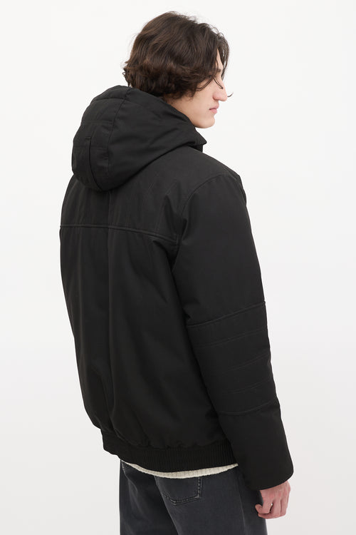 Canada Goose Black Down Hooded Bomber Jacket