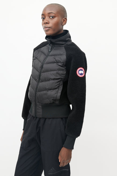 Canada Goose Black Down Sherpa Bomber Jacket