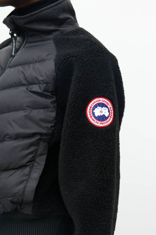 Canada Goose Black Down Sherpa Bomber Jacket