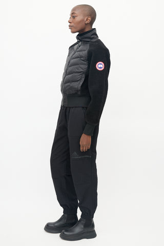 Canada Goose Black Down Sherpa Bomber Jacket