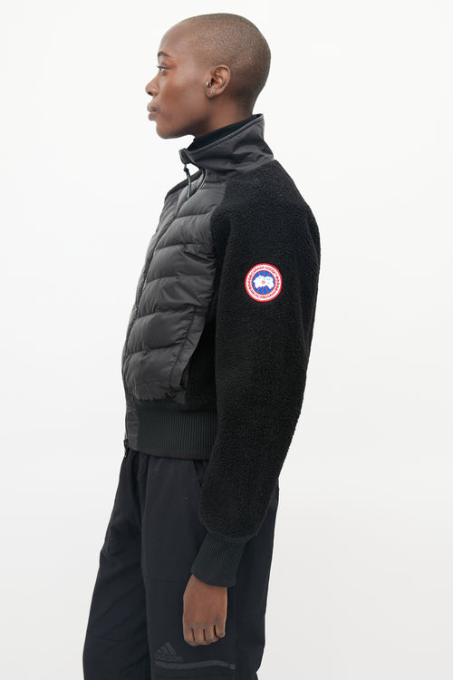 Canada Goose Black Down Sherpa Bomber Jacket