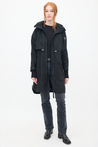 Canada Goose Black Long Anorak Coat