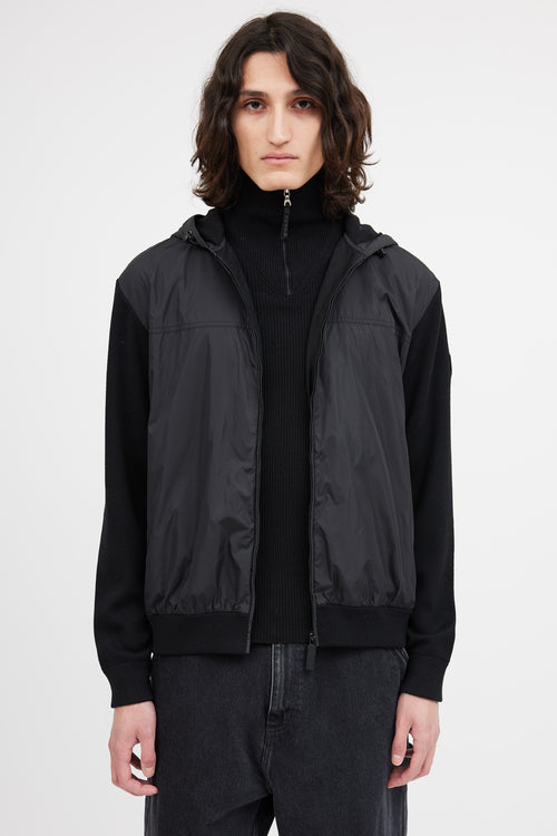 Canada Goose Black Nylon Knit Hybridge Jacket