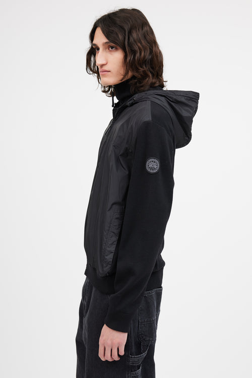 Canada Goose Black Nylon Knit Hybridge Jacket