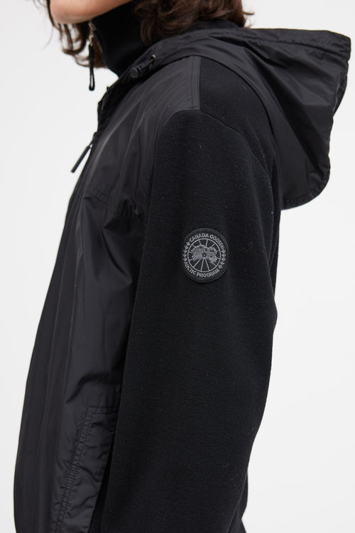 Canada Goose Black Nylon Knit Hybridge Jacket