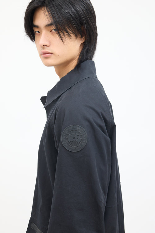 Canada Goose Black Nylon Long Lumen Trench Coat