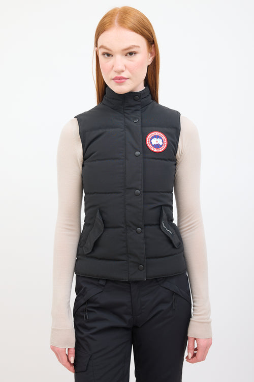 Canada Goose Black Quilted Puffer Freestyle Down Vest