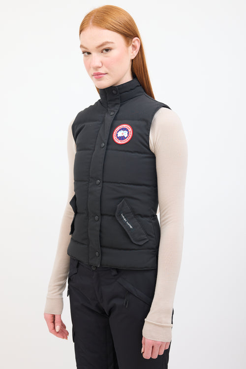 Canada Goose Black Quilted Puffer Freestyle Down Vest