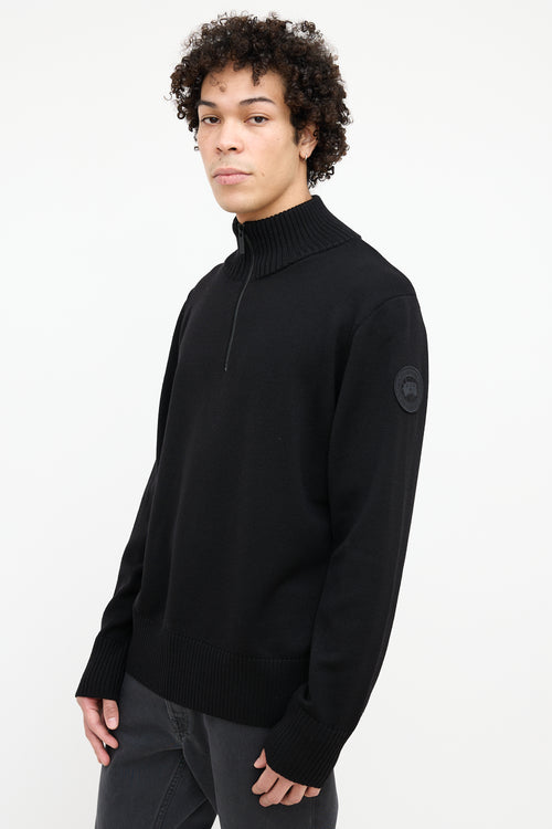 Canada Goose Black Rosseau Quarter Zip Sweater