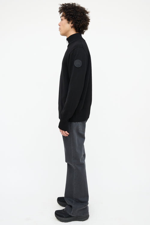 Canada Goose Black Rosseau Quarter Zip Sweater