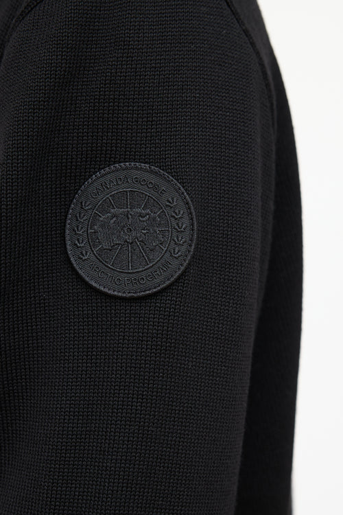 Canada Goose Black Rosseau Quarter Zip Sweater