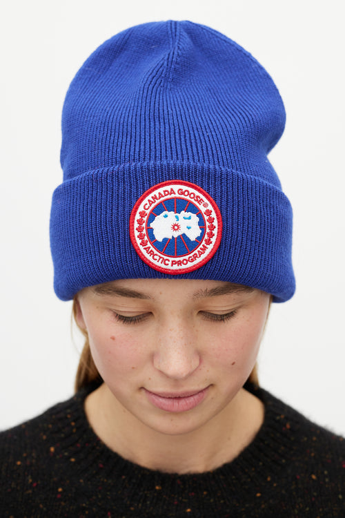 Canada Goose Blue 
Multicolour Wool Knit Beanie