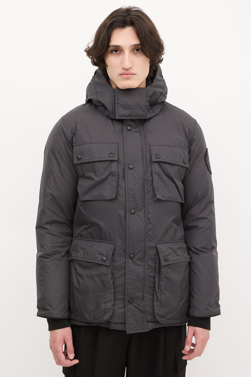 Canada Goose Dark Grey Down 
Nylon Manitoba Jacket