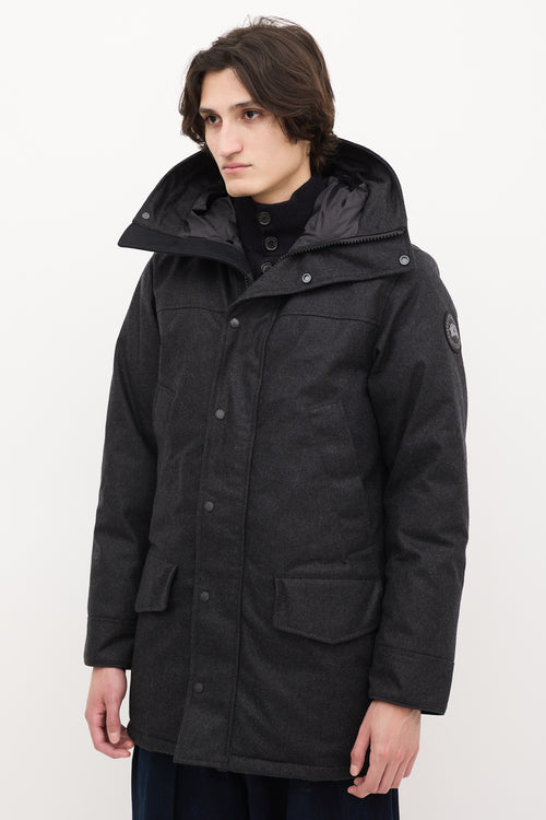 Canada Goose Dark Grey Down 
Wool Langford Jacket