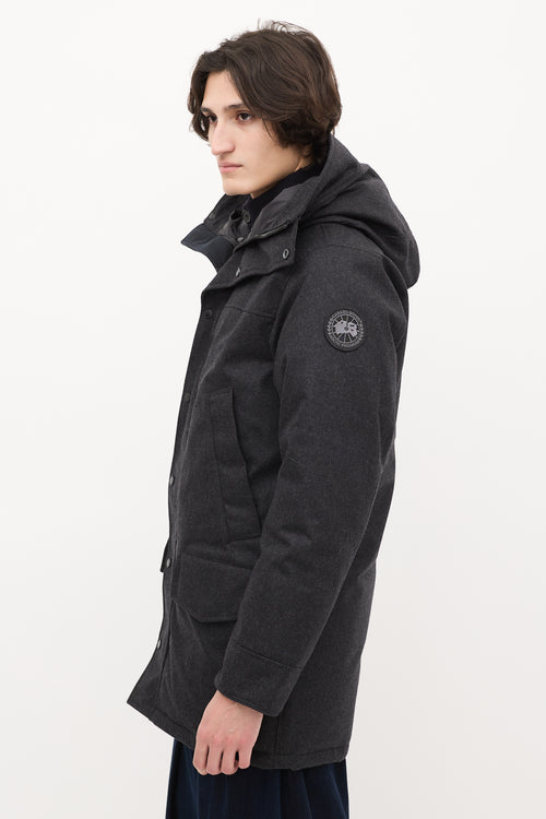 Canada Goose Dark Grey Down 
Wool Langford Jacket