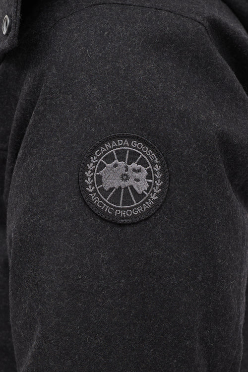 Canada Goose Dark Grey Down 
Wool Langford Jacket