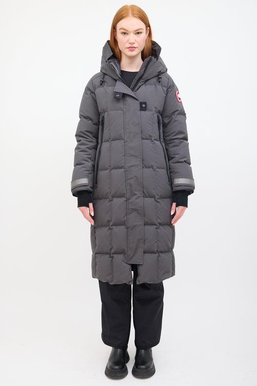 Canada Goose Dark Grey Quilted Down Elmwood Parka