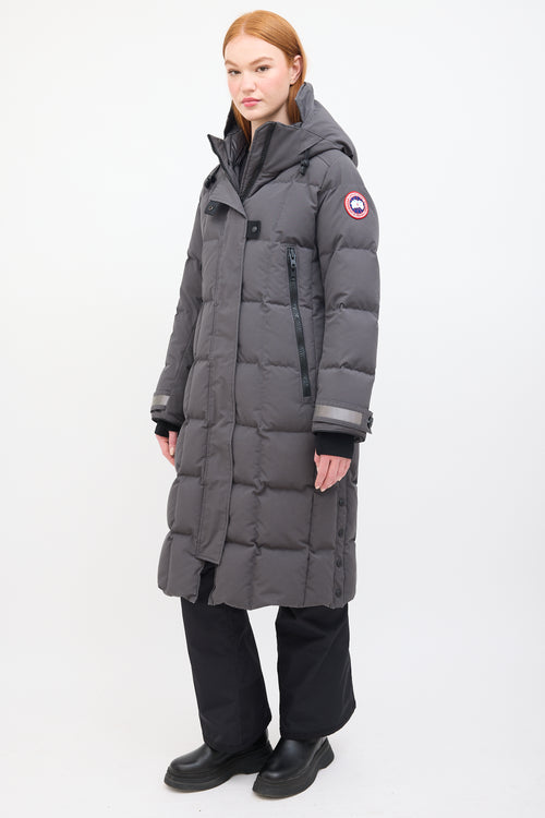 Canada Goose Dark Grey Quilted Down Elmwood Parka