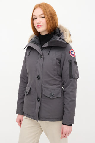 Canada Goose Dark Grey Montebello Down 
Fur Hood Jacket