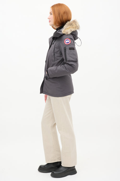 Canada Goose Dark Grey Montebello Down 
Fur Hood Jacket