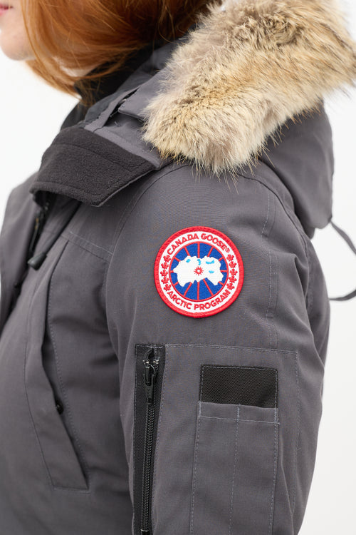 Canada Goose Dark Grey Montebello Down 
Fur Hood Jacket