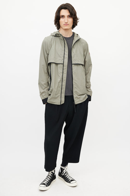 Canada Goose Green 
Black Hooded Nylon Jacket