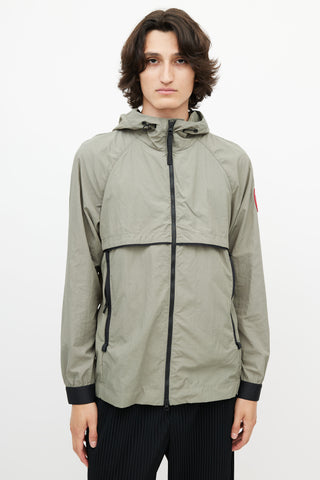 Canada Goose Green 
Black Hooded Nylon Jacket