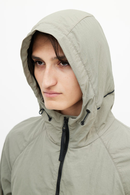 Canada Goose Green 
Black Hooded Nylon Jacket