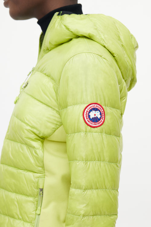 Canada Goose Green Nylon Hybridge Hooded Jacket