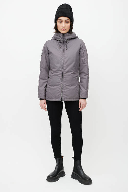 Canada Goose Grey Down Hooded Jacket