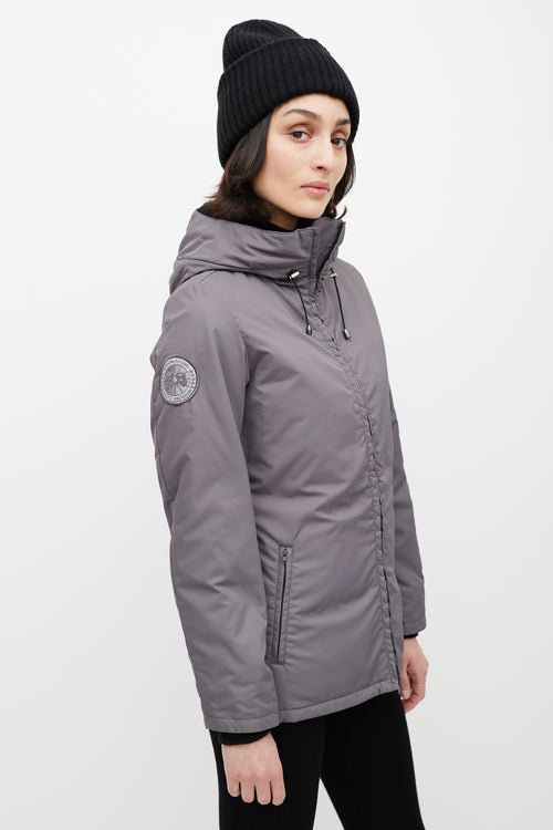 Canada Goose Grey Down Hooded Jacket