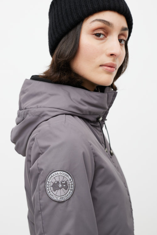 Canada Goose Grey Down Hooded Jacket