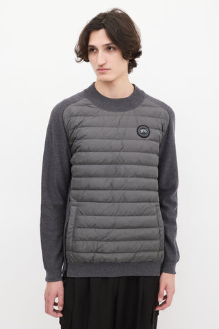 Canada Goose Grey Knit Puffer Reversible Hybridge Sweater