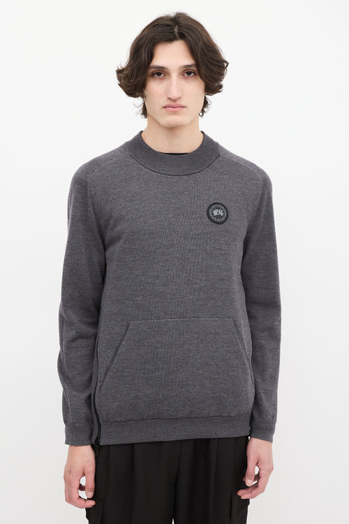 Canada Goose Grey Knit Puffer Reversible Hybridge Sweater