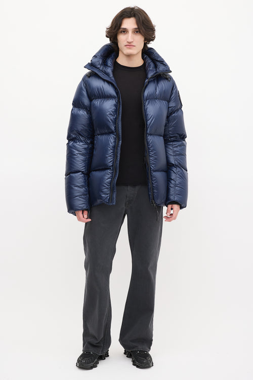 Canada Goose Navy Down 
Nylon Crofton Puffer Jacket