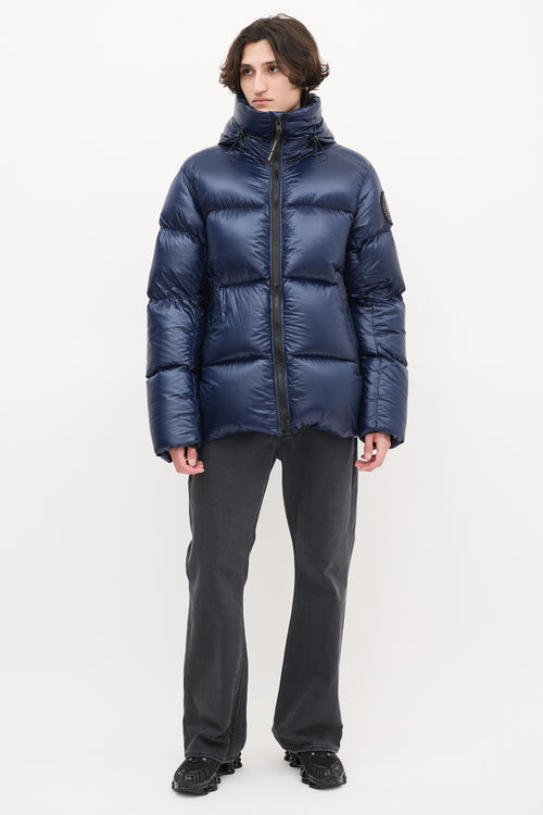 Canada Goose Navy Down 
Nylon Crofton Puffer Jacket