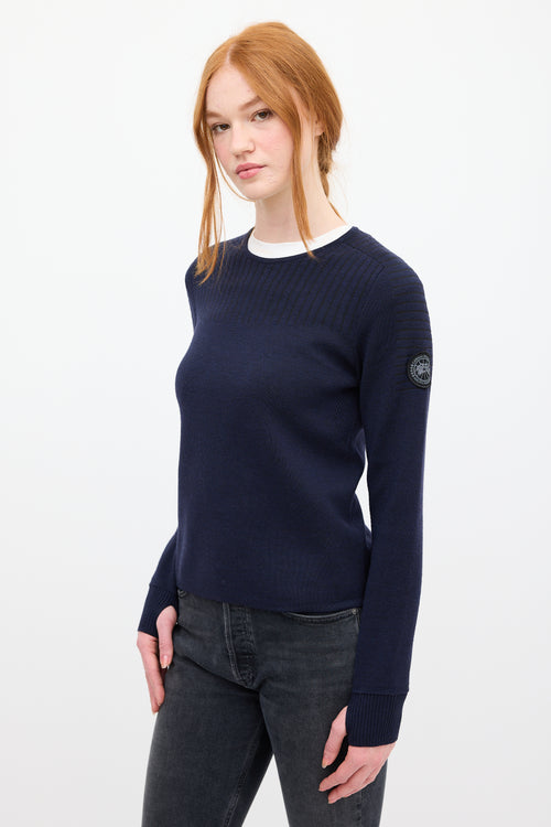 Canada Goose Navy Knit Round Neck Sweater