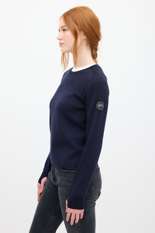 Canada Goose Navy Knit Round Neck Sweater