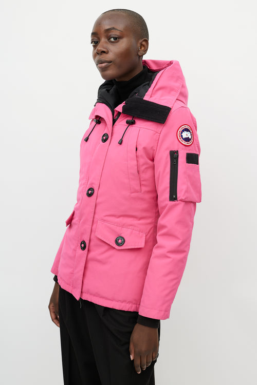 Canada Goose Pink Woven Down Jacket