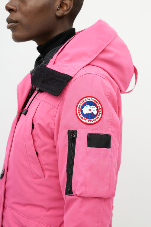 Canada Goose Pink Woven Down Jacket