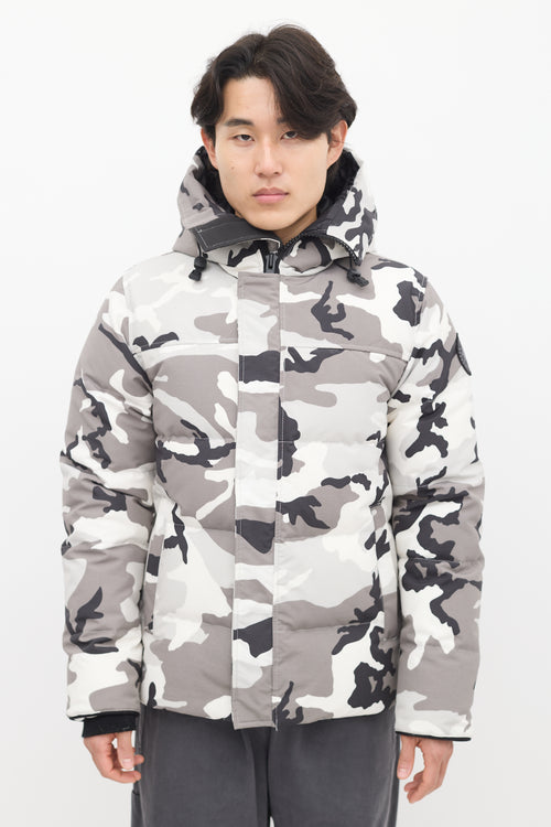 Canada Goose White 
Grey Down Camo MacMillan Jacket