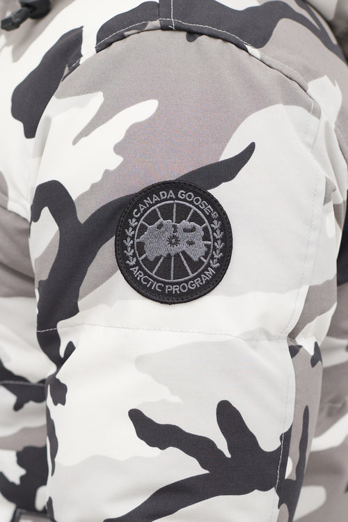 Canada Goose White 
Grey Down Camo MacMillan Jacket