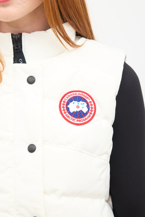 Canada Goose White Quilted Puffer Freestyle Down Vest