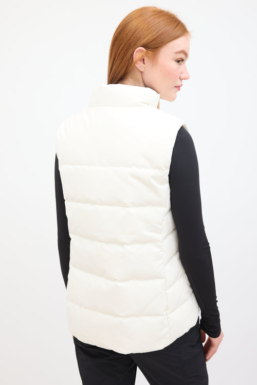 Canada Goose White Quilted Puffer Freestyle Down Vest