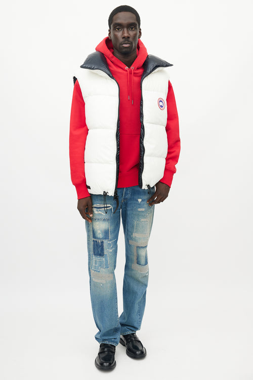 Canada Goose X Angel Chen White 
Navy Bayan Reversible Down Vest