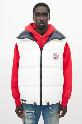 Canada Goose X Angel Chen White 
Navy Bayan Reversible Down Vest