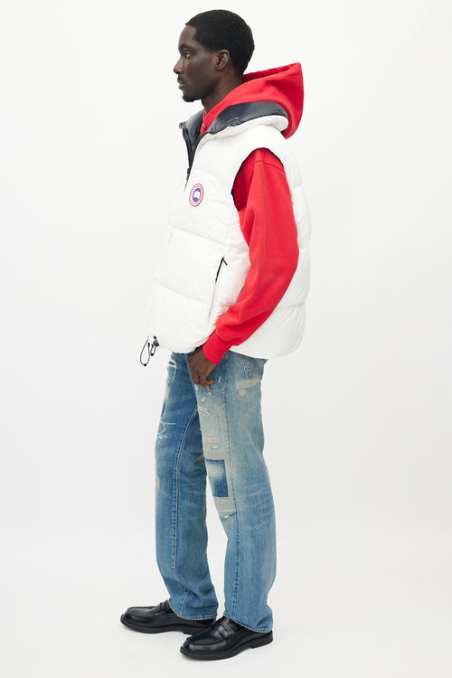 Canada Goose X Angel Chen White 
Navy Bayan Reversible Down Vest