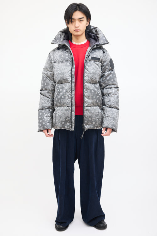 Canada Goose X CNCPTS Grey Bandana Crofton Puffer Jacket