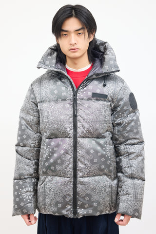 Canada Goose X CNCPTS Grey Bandana Crofton Puffer Jacket