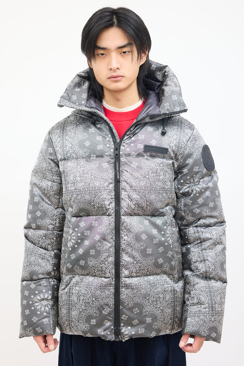 Canada Goose X CNCPTS Grey Bandana Crofton Puffer Jacket